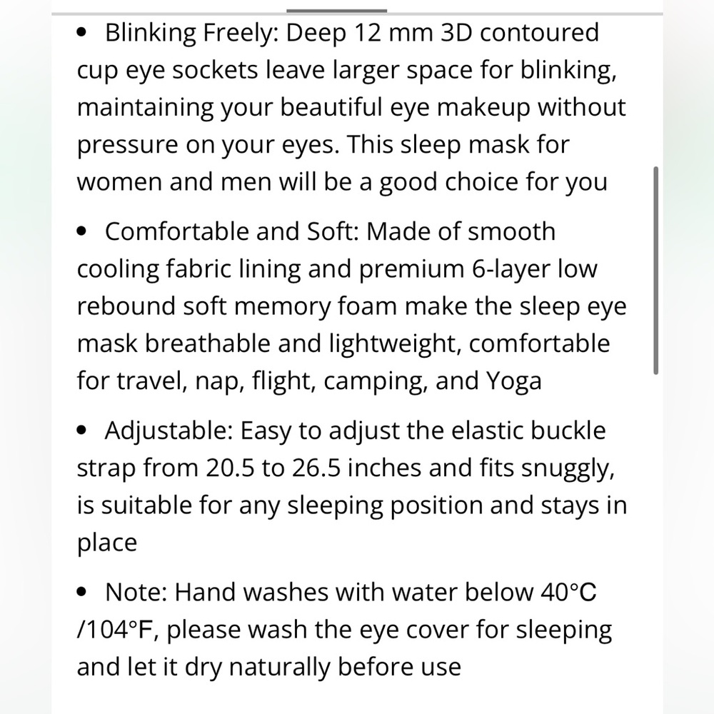 Light-Blocking SLEEP MASK-Adult One Size - Picture 3 of 3